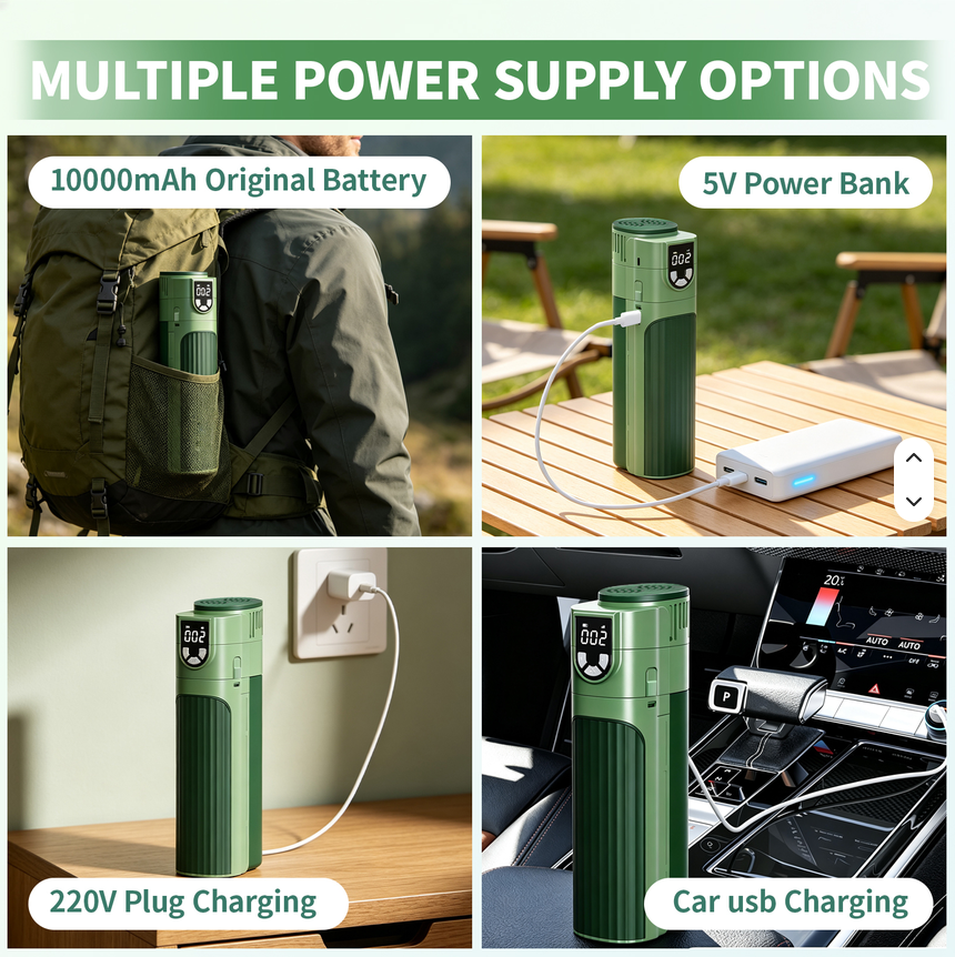 X9 NAVIGATOR PRO Thermoelectric Travel Cooler (GREEN, w/ Adj. Temp, w/ CCC 10 000  mAh Battery)