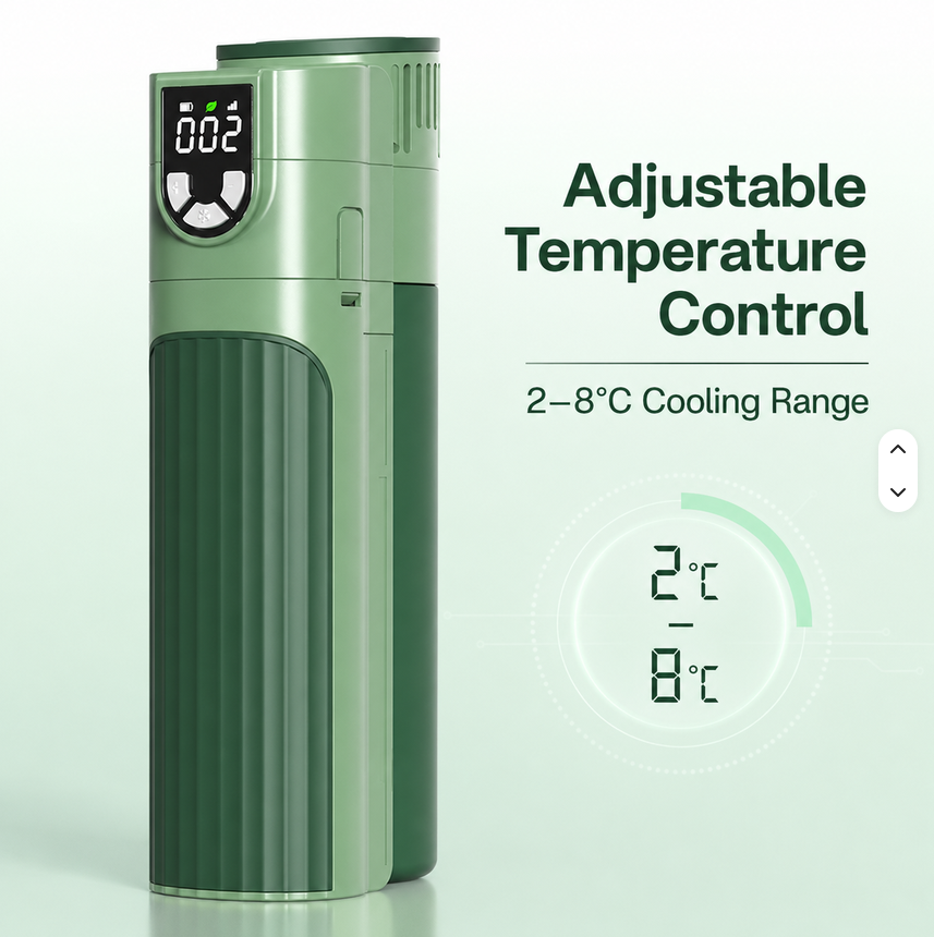 X9 NAVIGATOR PRO Thermoelectric Travel Cooler (GREEN, w/ Adj. Temp, w/ CCC 20 000  mAh Battery)