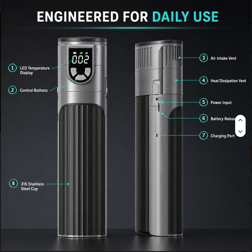X9 NAVIGATOR PRO Thermoelectric Travel Cooler (GREY, w/ Adj. Temp, w/ CCC 10 000 mAh Battery)