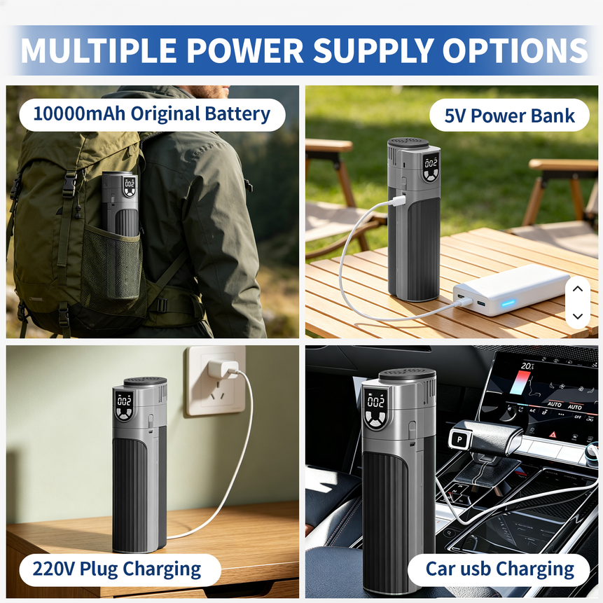 X9 NAVIGATOR PRO Thermoelectric Travel Cooler (GREY, w/ Adj. Temp, w/ CCC 10 000 mAh Battery)