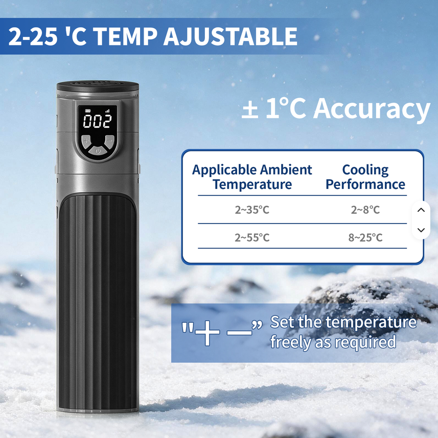 X9 NAVIGATOR PRO Thermoelectric Travel Cooler (GREY, w/ Adj. Temp, w/ CCC 20 000  mAh Battery)
