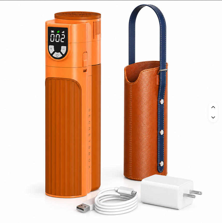 X9 NAVIGATOR PRO Thermoelectric Travel Cooler (ORANGE, w/ Adj. Temp, w/ CCC 10 000 mAh Battery)