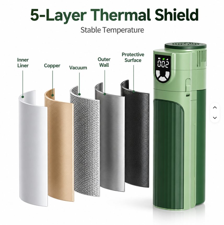X9 NAVIGATOR PRO Thermoelectric Travel Cooler (GREEN, w/ Adj. Temp, w/ CCC 20 000  mAh Battery)