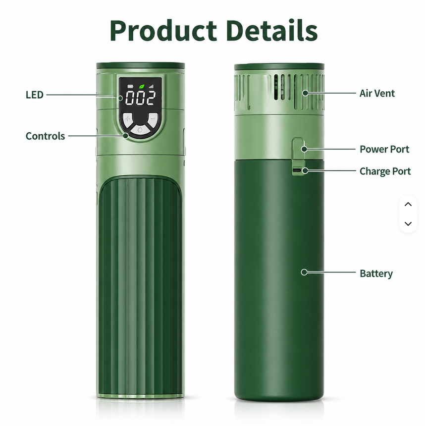 X9 NAVIGATOR PRO Thermoelectric Travel Cooler (GREEN, w/ Adj. Temp, w/ CCC 20 000  mAh Battery)