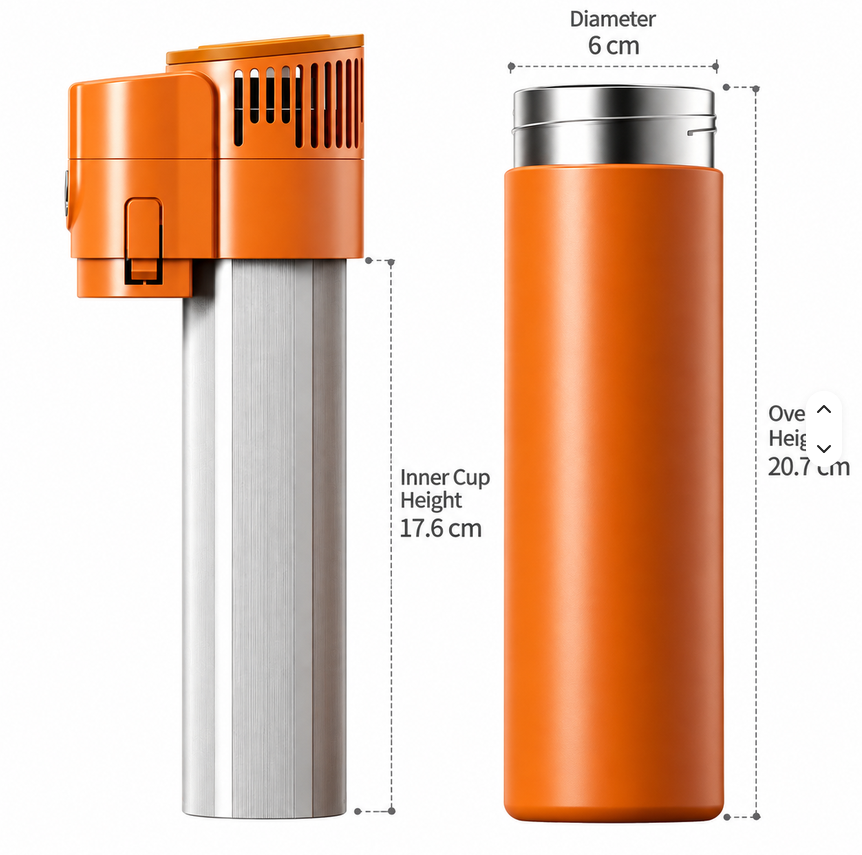 X9 NAVIGATOR PRO Thermoelectric Travel Cooler (ORANGE, w/ Adj. Temp, w/ CCC 10 000 mAh Battery)