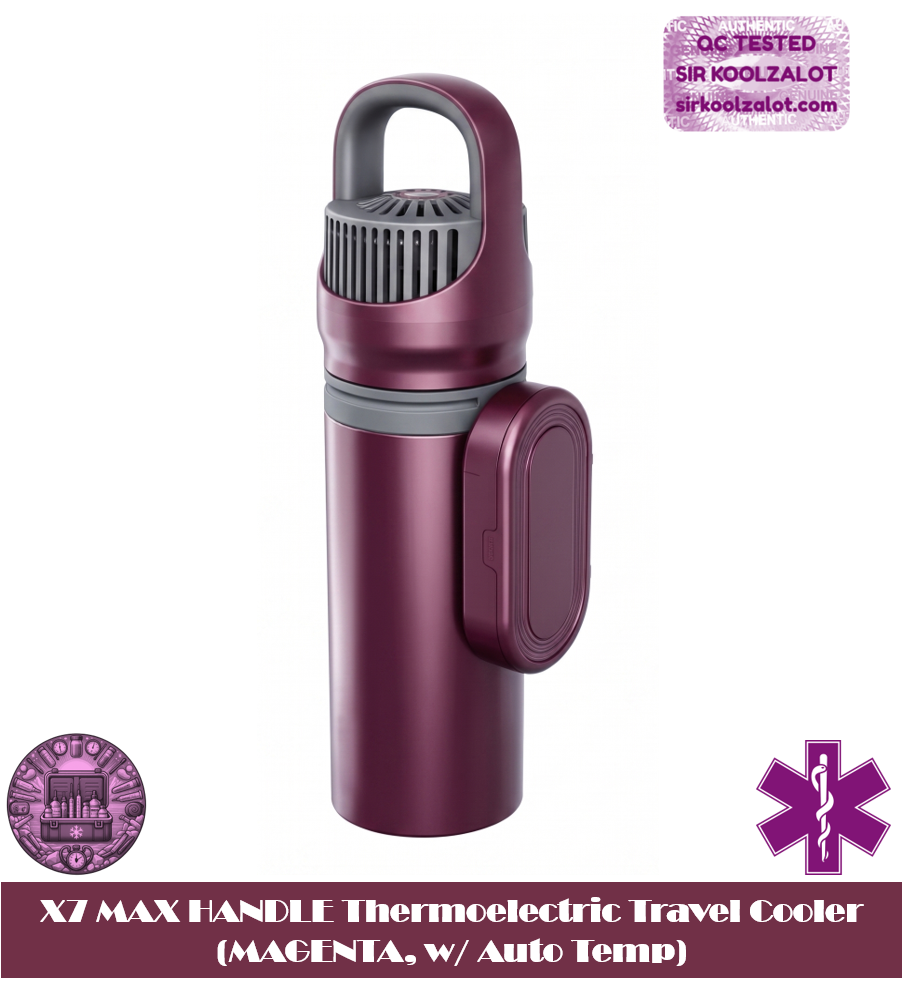 X7 MAX HANDLE Thermoelectric Travel Cooler (MAGENTA, w/ Auto Temp)
